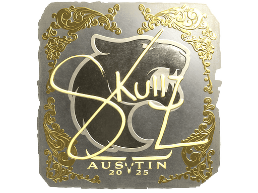 Gold Sticker - skullz (Gold) | Austin 2025