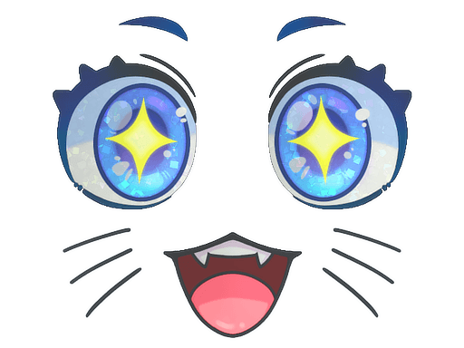 Glitter Sticker - Kawaii Eyes (Glitter)