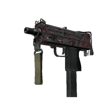 MAC-10 | Red Filigree (Battle-Scarred)