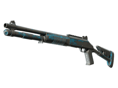 Souvenir XM1014 | VariCamo Blue (Battle-Scarred)