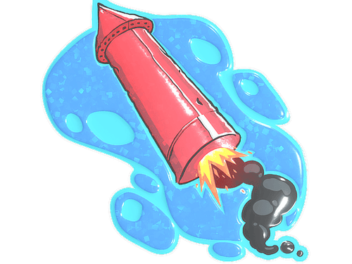 Sticker | Big Red Rocket (Glitter)