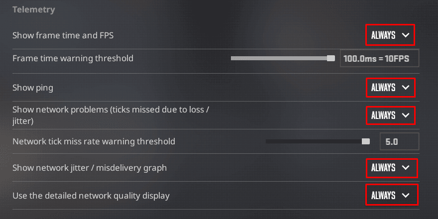 Telemetry settings for net_graph.png