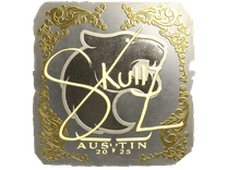 Gold Sticker - skullz (Gold) | Austin 2025