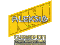 Sticker - Aleksib (Glitter, Champion) | Copenhagen 2024