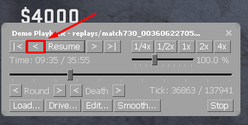 Rewinding the replay in CS:GO and CS2