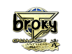 Sticker | broky (Gold, Champion) | Antwerp 2022